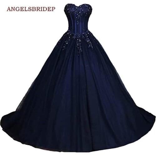 ANGELSBRIDEP Sweetheart Ball Gown Quinceanera Dresses Sweet 16 Dress Sexy Applique Floor-Length Princess Birthday Gowns