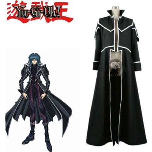 Anime Yu-Gi-Oh! GX Zane Truesdale Kaiser Ryo Marufuji Only Black Coat Cosplay Costume Custom Any Size