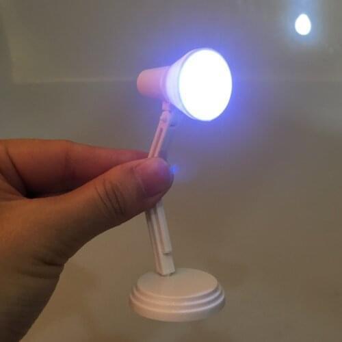 1/6 Scale White LED Desk Lamp Model Furniture Hot Toys BJD Dollhouse Accessory Kids Pretend Play Toy Miniature Lamp LED Light