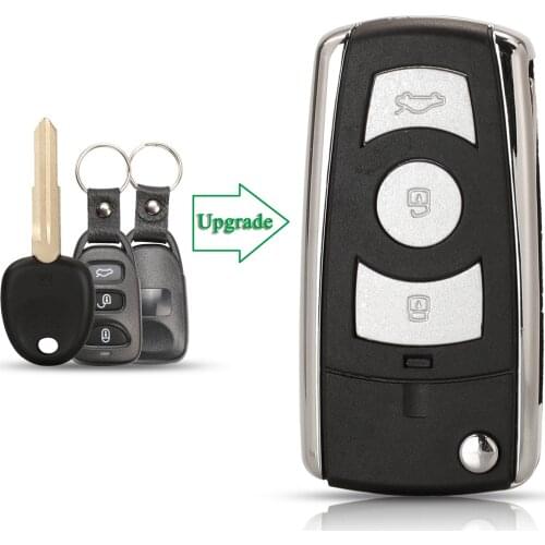 Bilchave Modified For Hyundai Terracan 2006 3 Buttons Flip Folding Remote Car Key Case Shell Uncut Blade Replacement