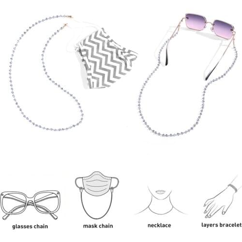 New Fashion Sunglasses Mask Chains for Women Bohemia Crystal Beaded Eye Glasses Chains Lanyard Mask Jewelry Accessories
