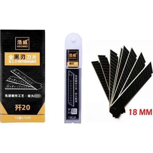 Black 18mm art blade 0.6mm wallpaper blade cutting blade sharp black blade