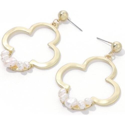 ELEGANCE11 Flower Dangle Earrings for Women Party Jewelry Gold Earrings Luxury Flower Pendant Earrings Christmas Gift