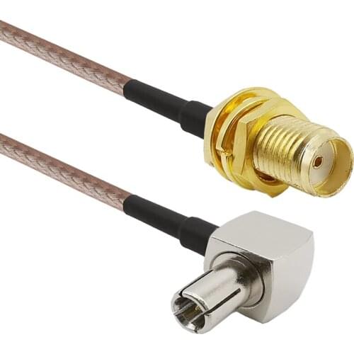 SMA Female Nut to TS9 Male Right Angle Pigtail Adapter For ZTE 3G Extension Cable RG316D Double Shield Silver Coax RF Cable
