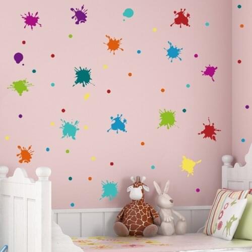 Creative Paint Splash Wall Sticker for Kids Room Decor Vinyl Wall Art Decal Mural Toy Shop Decor Color Wallpapers DIY Home Decor