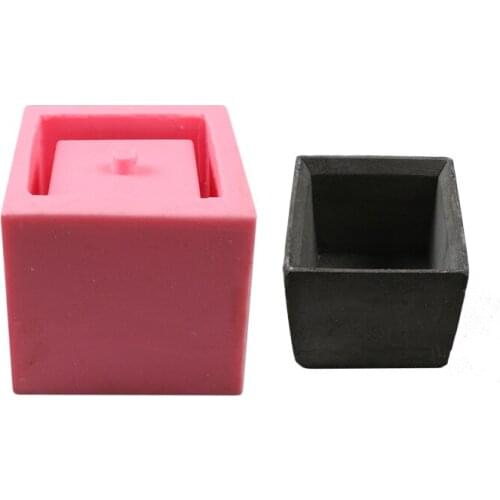 Square Silicone Cake 3D Mold Fondant Succulents Flower Pot Cement Vase Aromatherapy Mould Cake Decorating Tool Home Decoration