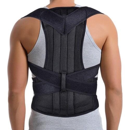 Magnetic Therapy Shoulder Steel Posture Correction Back Scoliosis Support Brace Pain Relief Straightener Lumbar Elastic Belt Men
