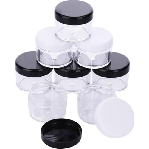 12pc Mini Refillable Bottles Cosmetic Empty Jar Acrylic Pot Eyeshadow Acrylic Makeup Bottle Jar Face Cream Box Container Storage