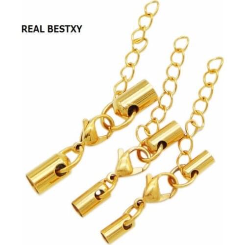 REAL BESTXY 50pc/lot 6mm Stainless Steel Lobster Clasps Hooks End Connectors Clasps For DIY Necklace Jewelry Making