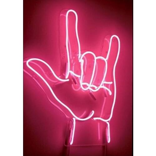 Hand Gesture roll Neon Signs neon light pink neon lights for rooms glass light up sign Iconic Sign Neon lights neon wall signs