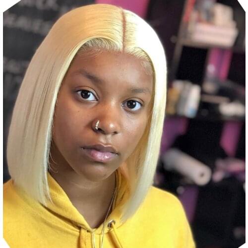 Bob Wig Lace Front Human Hair Wigs For Women Straight Cheap Human Hair Pre Plucked Brazilian Blonde Short 613 Lace Frontal Wig