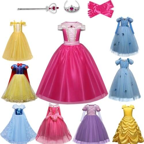 Girls Princess Dresses for 4-10T Children Kids Halloween Cosplay Costume Role-play Clothing Dress prom dress princess costume
