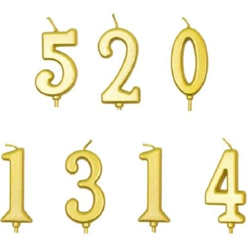 Number Gilded Candle Creative Scented Candles Romance Decoration for Birthday Cake Gift Decoration Fragrance Candle Celebration
