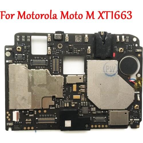 Tested Full Work Original Unlock Motherboard For Motorola Moto M XT1663 Logic Circuit Electronic Panel