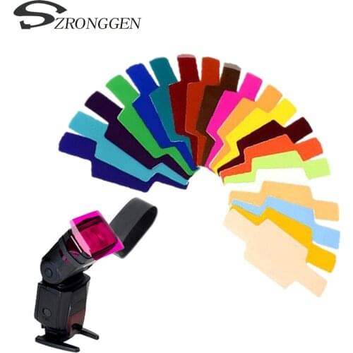 20 Color Photographic Color Gels Filter Card Lighting Diffuser for Canon Nikon Sony Yongnuo Godox Flash Nissin Speedlite