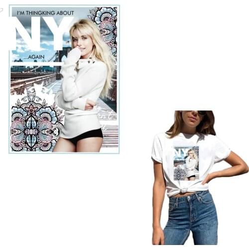 Sexy Lady Sticker On Clothes Heat-Sensitive Applique Diy Fashion Girl Iron On Patches For Clothing T-shirt Accessory Decoration