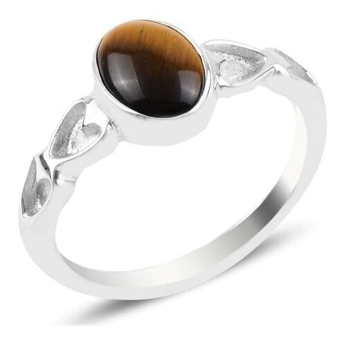 Silver 925 Tune Tiger Eye Engagement Ring