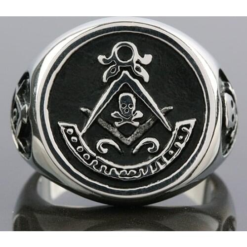 Crossbones Pirate Skull Ring For Men Stainless Steel Punk Gothic Finger Ring Men Jewelry