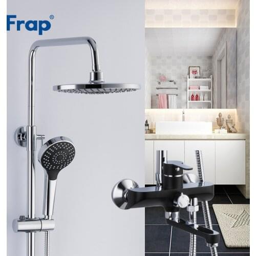 Frap bathroom shower faucet set bathtub faucets shower mixer tap Bath Shower taps waterfall shower head wall mixer torneiraF2442