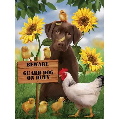 Dog, diamond embroidery, mosaic, wall decoration, DIY, rhinestones, paste, diamond painting, cross stitch, animal, chicken, gift