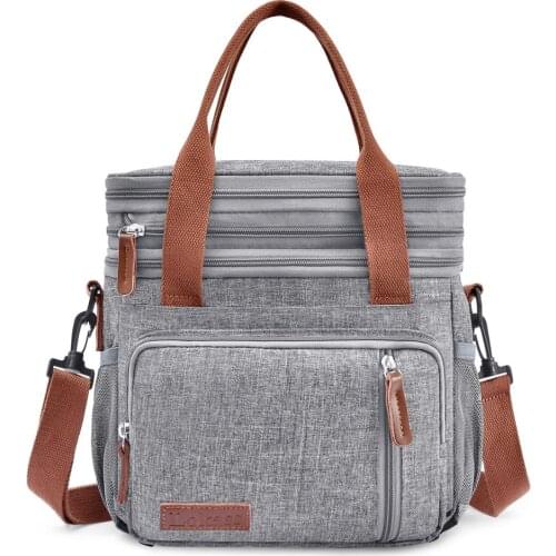 Cooler bag large Shoulder Bags Double-deck ice box Portable Picnic Ice Pack Food insulated bags Aluminium foil picnic box