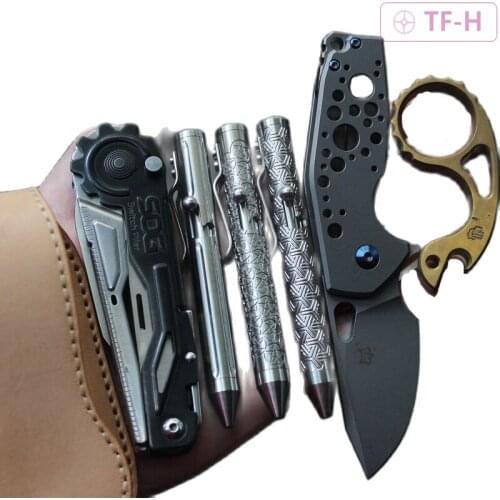 Tactical Pens Full Titanium Alloy Stylus Eight Men Dunjia Pull Gun Bolt Rod Structure TiBolt M22 Customized Refill Can Replaced