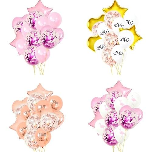 Wedding Party Balloon Heart Star Gold Confetti Mr Mrs Latex Balloon Birthday Party Wedding Baby Shower Decoration Supplies