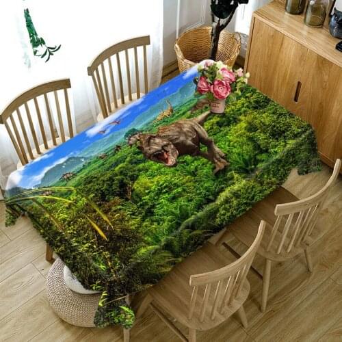 Green dining Tablecloth luxury waterproof 3D rectangular tablecloth round table cloth customized size Cushion cover