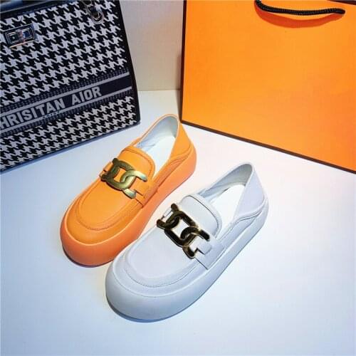 2021 new leather sponge cake platform loafers net red single shoes ins tide large size womens shoes 41-43