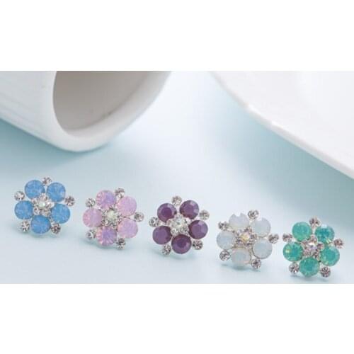 12 Pcs Flower Crystal Hair Clip Swirl Spiral Twist Hair pins Hair Accessory