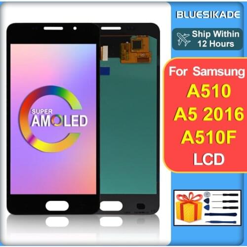 5.0" AMOLED For Samsung Galaxy A510 LCD Touch Screen Digitizer For Samsung A5 2016 Display A510M SM-A510F Replacement Parts