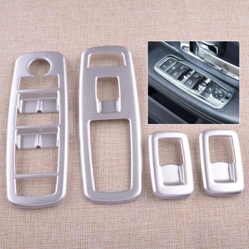 Car Silver Inner Window Lift Switch Button Frame Cover Trim Fit for Dodge Charger 2011 2012 2013 2014 2015 2016 2017 2018-2021