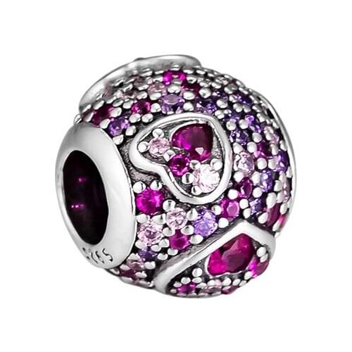 Valentine Day Silver 925 Jewelry Mixed Color Stones Crystal Beads for Jewelry Making Fashion Charm Beads for Women Bracelets