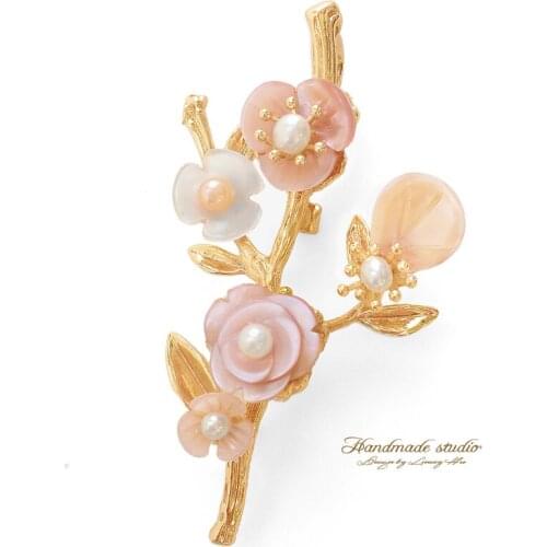 CCijiNG Fashionable Brooches Women Flower Handmade Brooch Pin Garment Accessories Birthday Pearl Brooches Fine Jewelry XZ2998