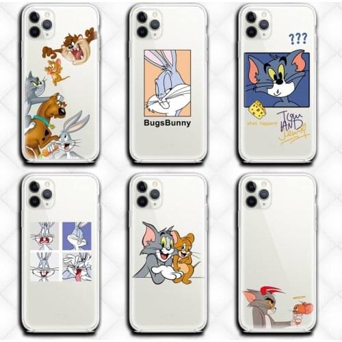 Funny Cartoon Rabbit Wolf dog Phone Case Clear For Samsung Galaxy S6 S7 edge S20 FE S8 S9 S10 plus S20 5G A21S A51 A71 4G S10E