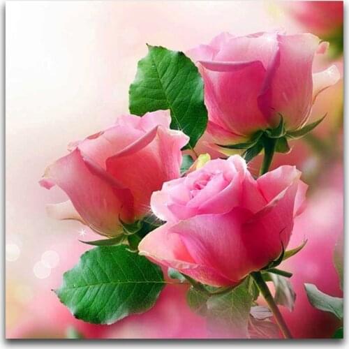 Colored Flowers DIY 11CT Cross Stitch Embroidery Kits Needlework Craft Set Cotton Thread Printed Canvas Home Dropshipping