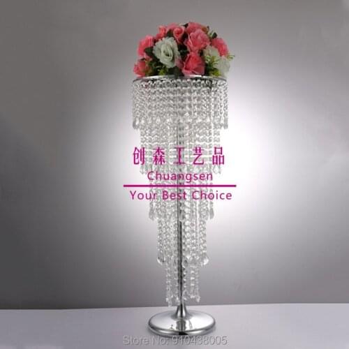 Event Deco Centerpiece Acrylic Crystal Flower Stands,Table Centerpiece Flower Stand Home Decorative Metal Holder Party Supply