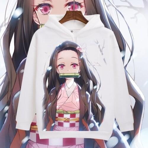 Demon Slayer Kamado Nezuko Cosplay Hoodie Kamado Tanjirou Agatsuma Zenitsu Sweatshirt Cartoon Pullover Halloween Cosplay Costume