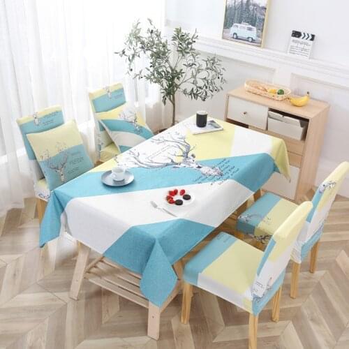 Home Rectangle Square Waterproof Oliproof Anti-Scald Table Cloth Chair Cover for Hotel Dining Table Cloth Table Chair Set