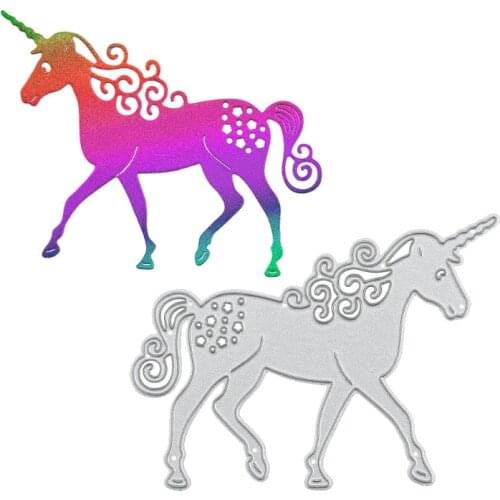 FEESTIGO 1 PCS Metal Unicorn Cutting Dies New 2018 Birthday DIY Scrapbooking Die Cuts For Card Making Stamping Embossing Craft