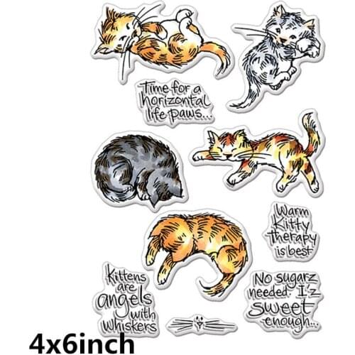 2020 Hot Kitty Therapy New 4x6inch Transparent Silicone Clear Stamp For Scrapbooking DIY Craft Decoration Soft Stamp Photo Album