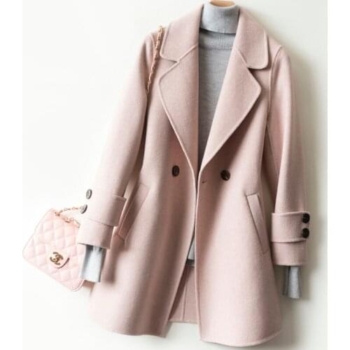 KMETRAM Female Jacket Woman Spring 2020 Streetwear 100% Wool Coat Women Long Woolen Coats and Jackets Chaqueta Mujer MY2678