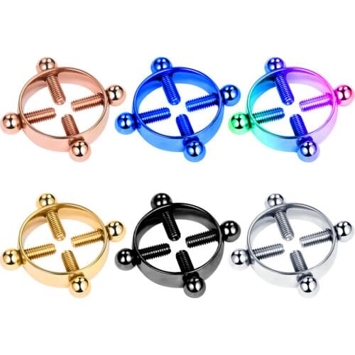 Chest ring nipple ring spiral nipple clip non-porous titanium steel nipple ring human body puncture accessories classic