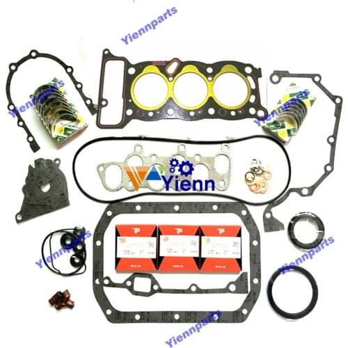 For Isuzu 3KC2 Overhaul Re-ring Kit Excavator Loader Tractor Truck Engine Piston Piston Ring Bearing Full Gasket Set