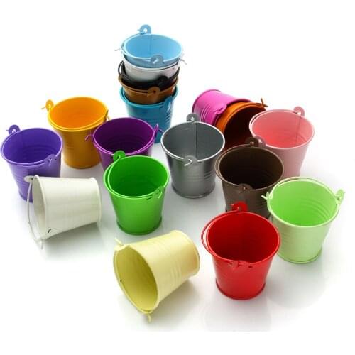 24pcs 2inch Metal Bucket Cute Tin Pails Mini Bucket Candy Package Succulent Pot Birthday Party Supply Kids Event Ideas