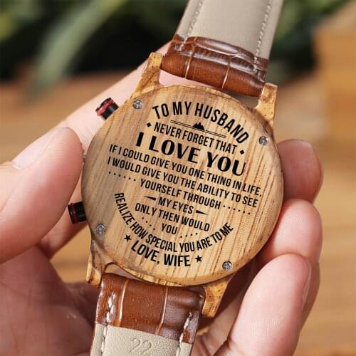 Popular Customized Souvenir Gift to MY Man I Love You Design Mens Watch Hours Husband Boyfriend Dress Clock Male