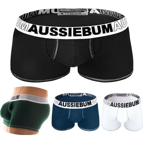 Aussiebum swimwear jockstrap mens flat-angle pants cotton comfortable stretch four-corner panties double-decker bag flat pants