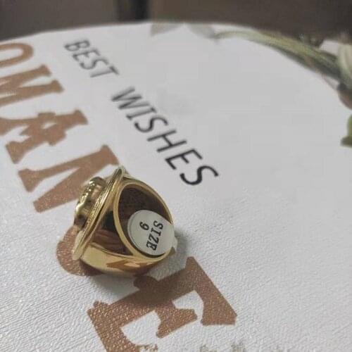 Male Hip-Hop Ring Gorgon, Steel,The gold ring