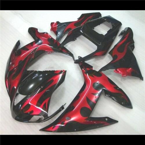 Nn-For 02 03 YZF R1 YZF-R1 02-03 red flames black YZFR1 YZF 1000 YZF1000 2002 2003 02 03 red Fairing Kit for Yamaha
