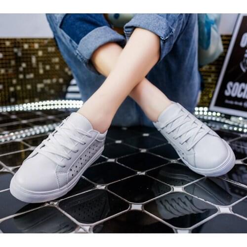 Spring new womens sneakers Classic white shoes mesh breathable low-top casual wild lightweight platform womens shoes U20-58